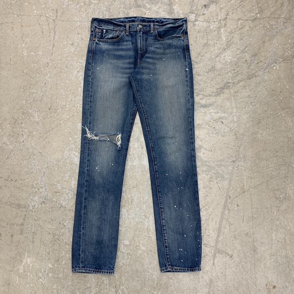 Levis‎ Jeans 34x34 Blue Pants 511 Slim Skinny Distressed Paint Splatter Denim